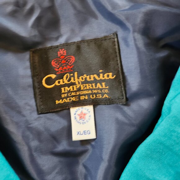 NWT Vtg 80's Crown Royal California Imperial Teal Blue Zip Jacket XL Made In USA - Picture 2 of 11